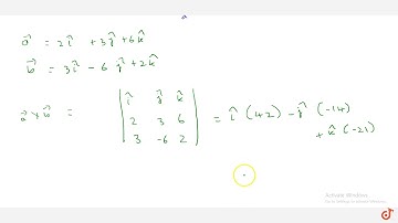 Find a vector of magnitude 49, which is perpendicular to both the vectors `2 hat i+3 hat j+6 hat...