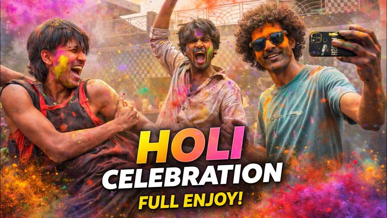 Holi celebration full enjoy ❤️😂 