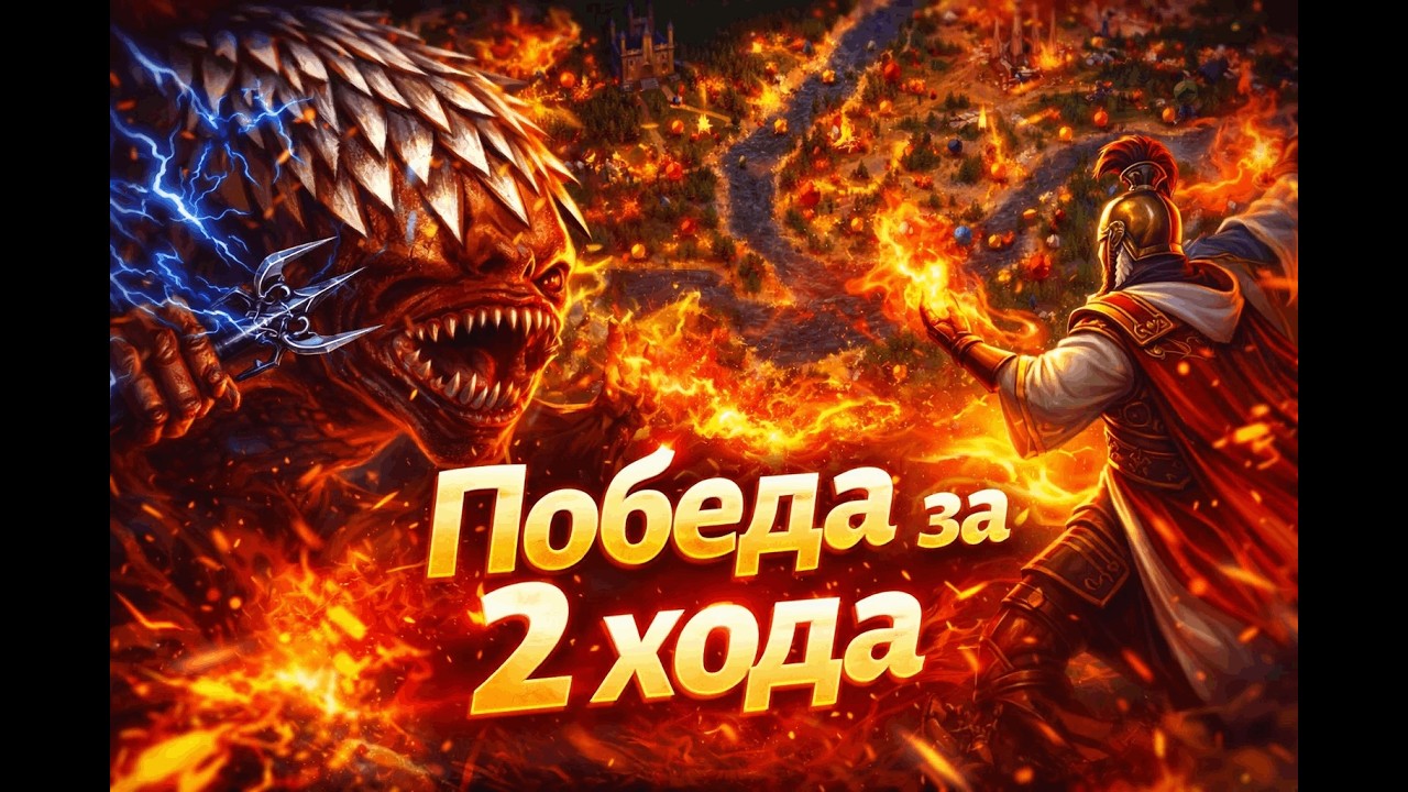 Heroes III- Победа за 2 хода сложность 200% карта Наводнение