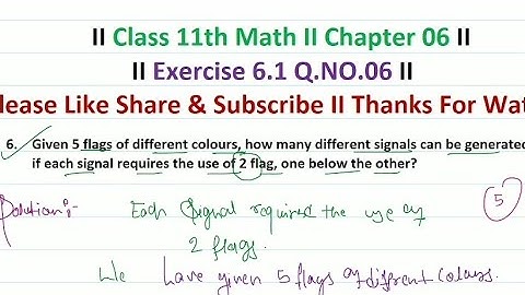 Class 11th | Exercise 6.1 Q.No 06 | Permutations and Combinations | #maths NCERT solutions | CBSE