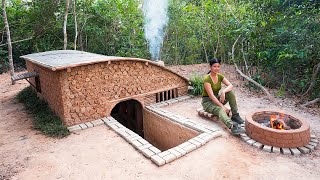 Complete DUGOUT Shelter Build | Bushcraft Camp With Brick &amp; Wood Stove