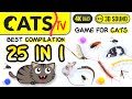 Cats tv  25 in 1  best games compilation for cats  4k cats tv 3 hours