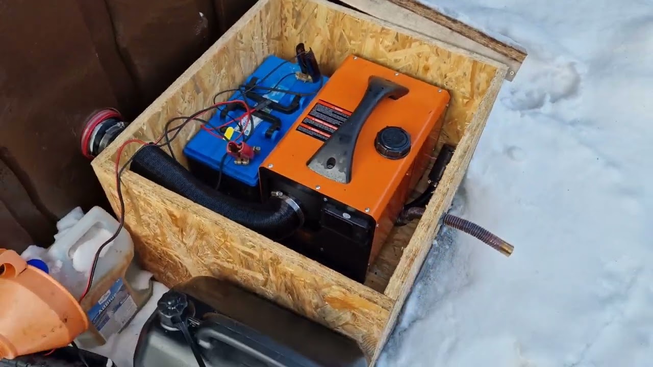 Vevor diesel heater warming off grid cabin.