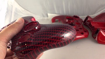 Custom Painted Red Carbon Fiber Hydro-Dip Xbox 360 Controller Shell