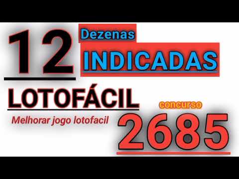 12 INDICADAS pra LOTOFÁCIL de hoje conc. 2685 ( acumulada em R$ 3,5 milhões )