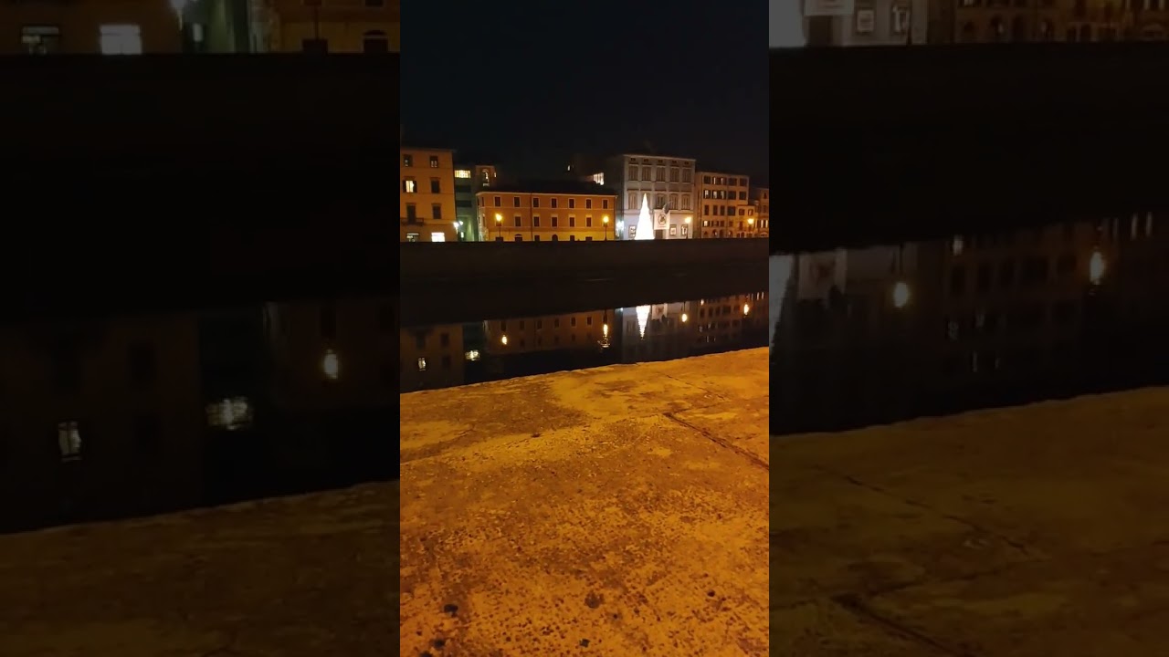 The Weekend walk at night Lungarno Pisa Italy Christmas nights Lights 