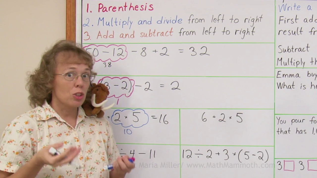 The order of operations for 4th grade math - YouTube