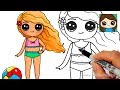 How to Draw a Cute Girl at the Beach in Swimsuit Easy