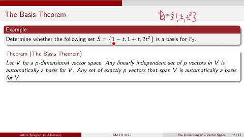 MATH 3191: The Basis Theorem and Dimension of Null and Column Space of a Matrix