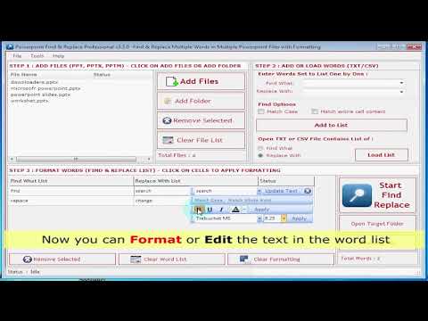 Look up and and replace PowerPoint files words in batch