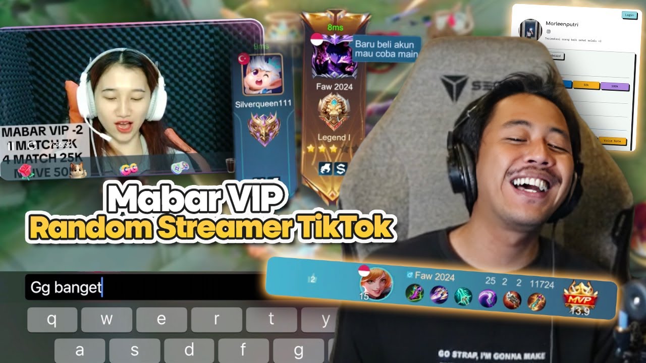 FANNY DWIWOII MENYAMAR 🤡 JOIN MABAR VIP BARENG STREAMER TIKTOK RANDOM GOKILLLL! 🔥 - Mobile Legends