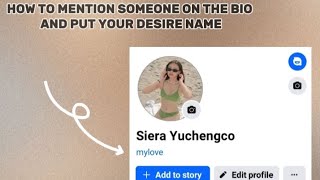 How to mention someone on your facebook bio and put your desire name