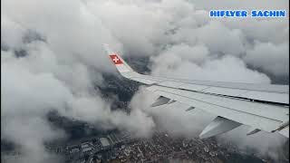 Swiss A320 departing Zurich's Kloten Airport on a wet morning