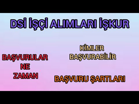 Dsi İşçi Alımı İşkur Başvuruları
