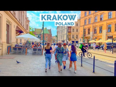 Krakow, Polen | Sommerlicher Stadtspaziergang 4K | 30. Juli 2023