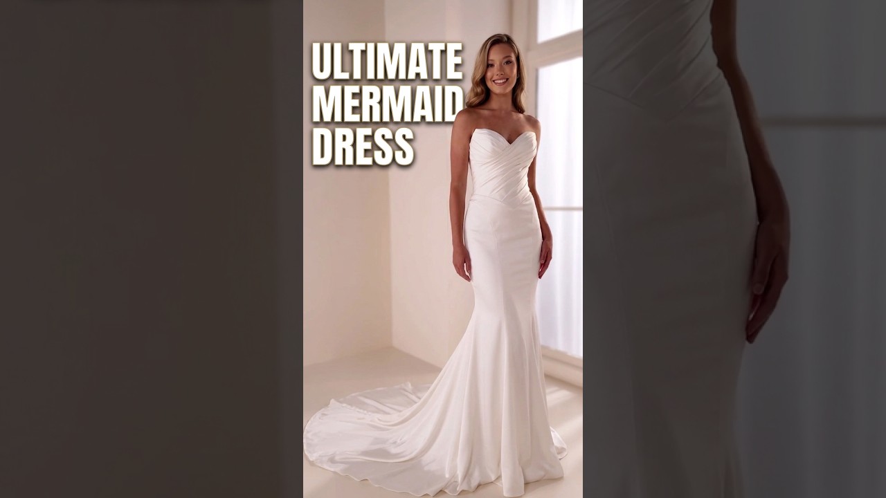 Get ready to shine in this opulent strapless mermaid wedding dress #weddingtrends #bride