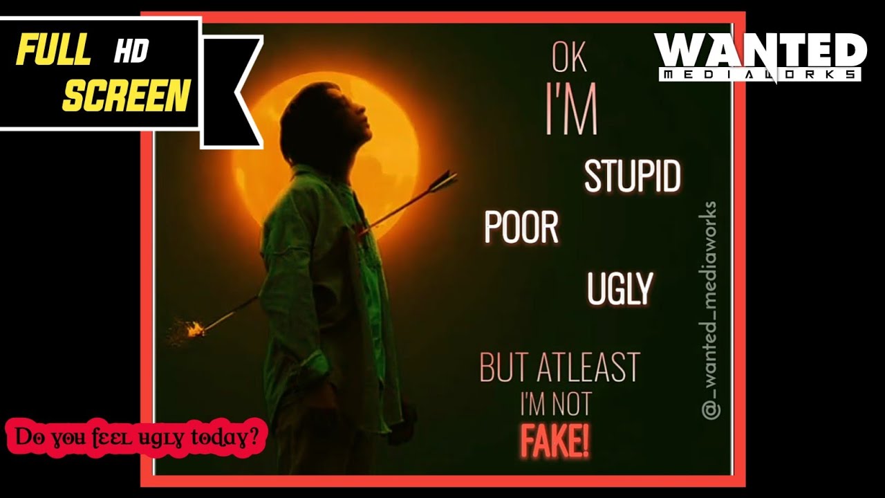 Ok, I'm Stupid, i'm Poor, i'm Ugly but atleast I'm not FAKE! WANTED