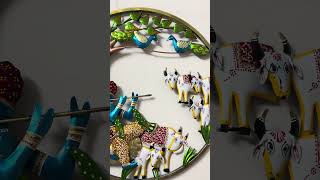 Divine Radha Krishna LED Wall Art ✨🐄 | Handcrafted Indian Decor #Shorts #RadhaKrishna