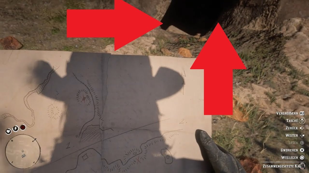 Red Dead Redemption 2 Zusammengesetzte Karte Red Dead Redemption 2 Mended Map Treasure Location - Zusammengesetzte