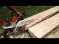 cara belah kayu menggunakan chainsaw STIHL MS 382 (tutorian belah kayu saiz 2x3x12 untuk buat rumah)