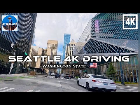 🇺🇸 Driving 4k Scenes in Downtown Seattle I The  Premier Global Tech hub - The Top U.S. Cities 🇺🇸