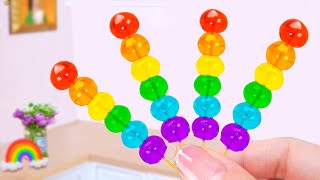 Rainbow Lollipop Candy  How To Make Miniature Rainbow Jelly  Freeze Coca Cola Honey Jelly Recipe