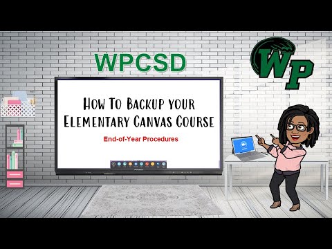 How to Backup Canvas Course for Elementary