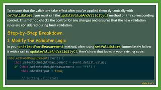 Fixing setValidators Issue in Angular Forms