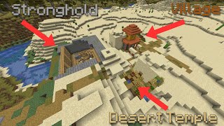 Surface Exposed Strongholds With Villages and Desert Temples | Minecraft Seeds