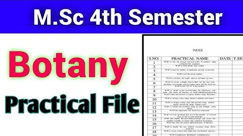 MSc Botany Fourth Semester Practical  File