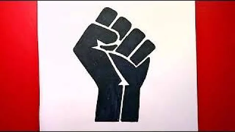how to draw a black power fist