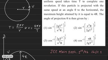 A particle moving in a circle of radius R with uniform speed takes time T to complete one revolution