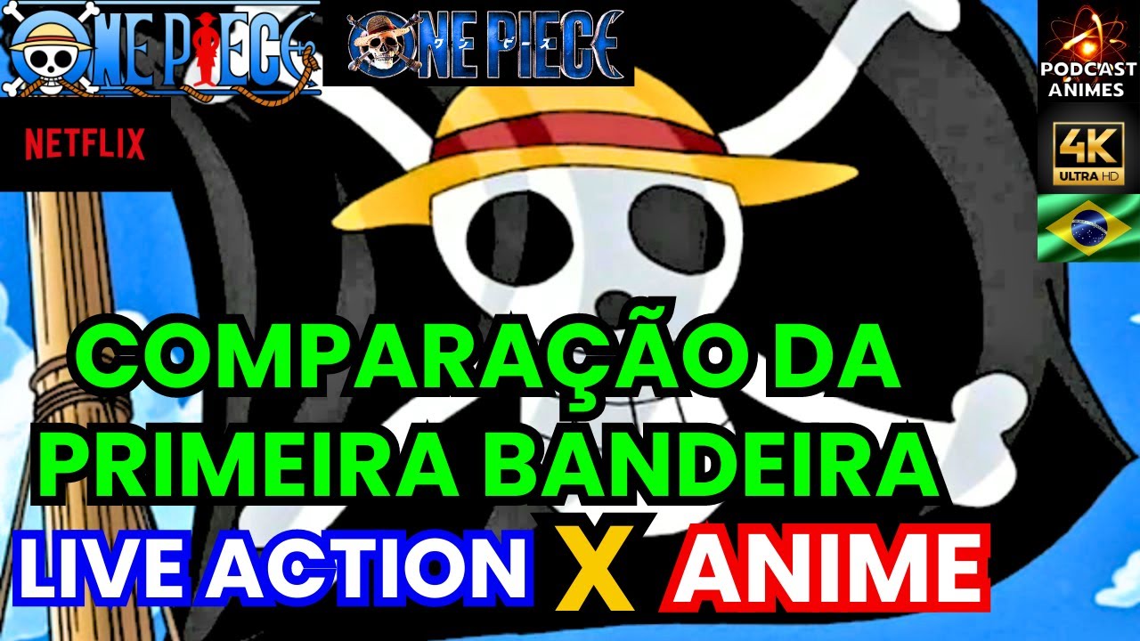 Cena da bandeira One Piece Anime x Live action 🏴‍☠️ #onepiece