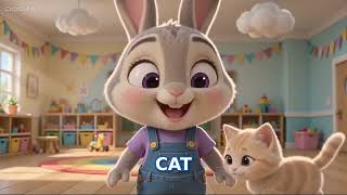 Learn First Words with BunBun! 🐰 | Ball, Dog, Cat & Apple | Toddler Learning