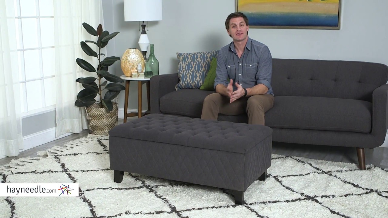 Belham Living Baxter Quilted Storage Ottoman Bench Product Review Video YouTube