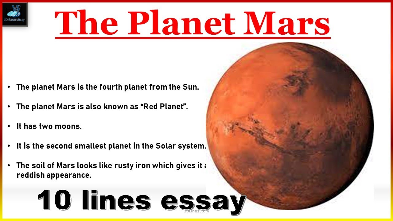 10 lines english essay on mars