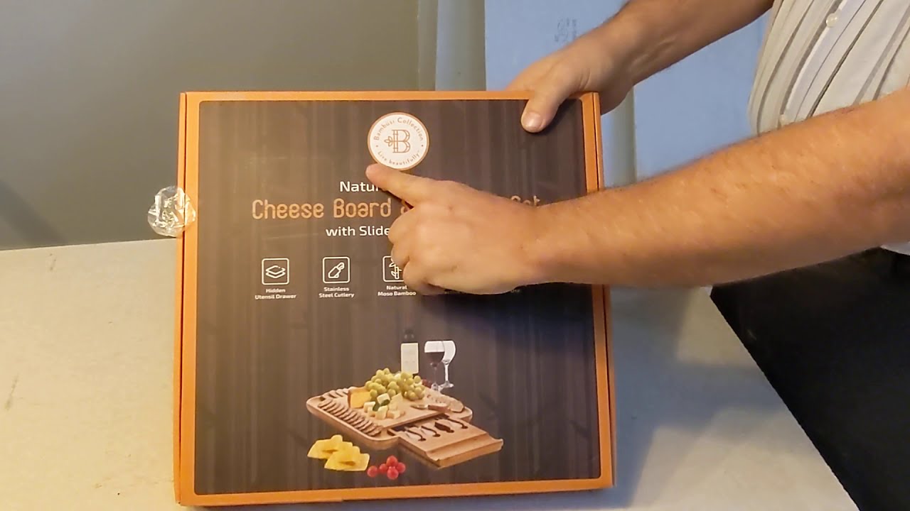 Bamboo cheese board Charcuterie unboxing