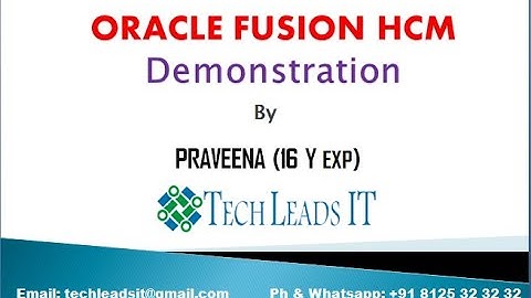 Fusion HCM online Training Demo- TECH LEADS IT
