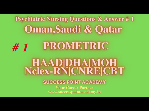 Prometric Questions & Answer for Nurses|HAAD|AIIMS|JIPMER|MOH|DHA|NCLEX |Psychiatric Nursing MCQ #1