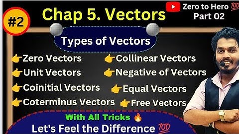 Basics Lec 2.Vectors|Types of Vector|Zero,Unit,Coinitial,Coterminus, Collinear,Negative,Equal Vector