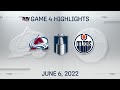 NHL Game 4 Highlights | Avalanche vs. Oilers - June 6, 2022