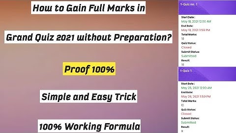 Gain good Marks in Grand Quiz 2021|| Must watch this video before attempting Quizzes/Grand Quizzes
