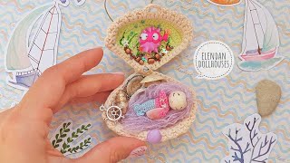 My new crochet seashell dollhouse with mermaid and blowfish 🐚🧜‍♀️🐡