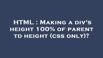 HTML : Making a div