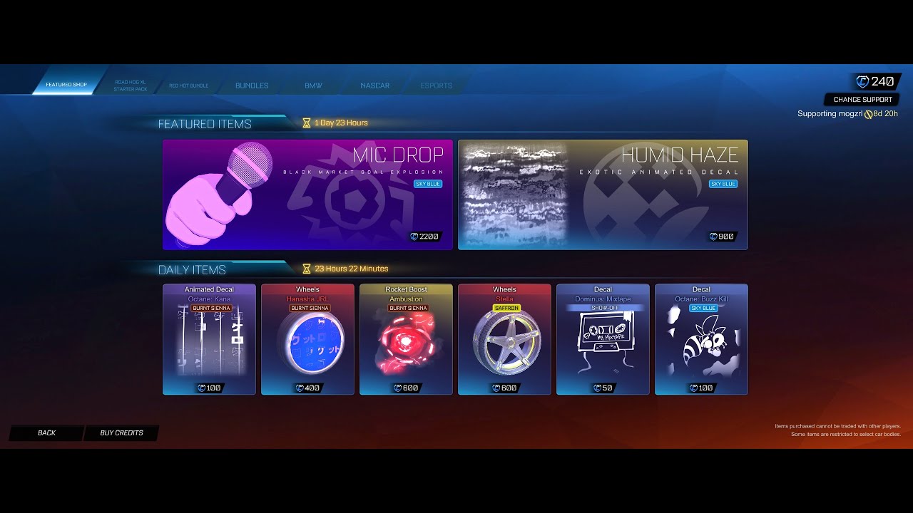 Rocket League Item Shop November 9, 2021! Mic Drop in Sky Blue