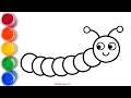 🐛 Caterpillar Drawing for Kids 🌈🎨 | Learn Colors & Fun 2D Animation 🎶 | Chuchu Draw TV