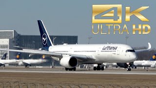 4K Lufthansa Airbus A350-941 Xwb D-Aixk Arrival At Munich Airport Muc Eddm