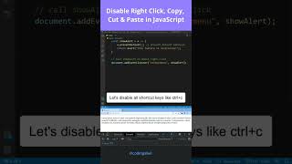 How to Disable Right Click Copy, Cut & Paste in JavaScript #htmlcssjavascript #shorts