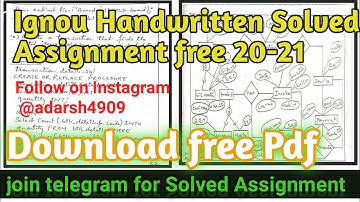 ignou handwritten assignment pdf free|mca solved assignment 2020-21