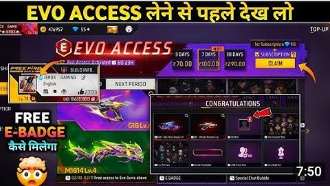 NEW EVO ACCESS EVENT FREE FIRE | E BADGE KAISE MILEGA | FF NEW EVENT TODAY | FREE FIRE NEW EVENT